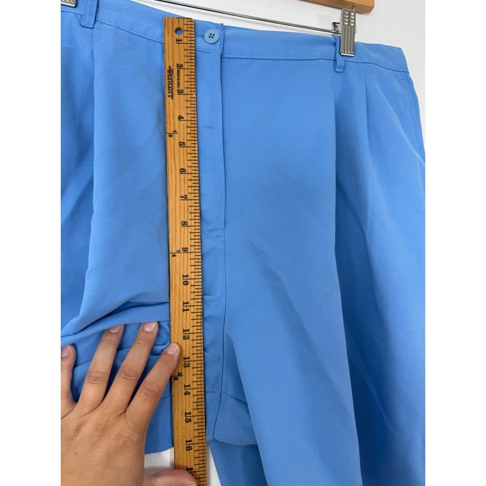 Coastal Karen Scott Sport‎ Womens 18 Shorts Blue Pleated Elastic Back High Rise